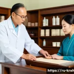 Home 17 한방재활치료사 실무와 이론 차이점 - A serene traditional Eastern medicine clinic scene with a middle-aged female practitioner attentivel...
